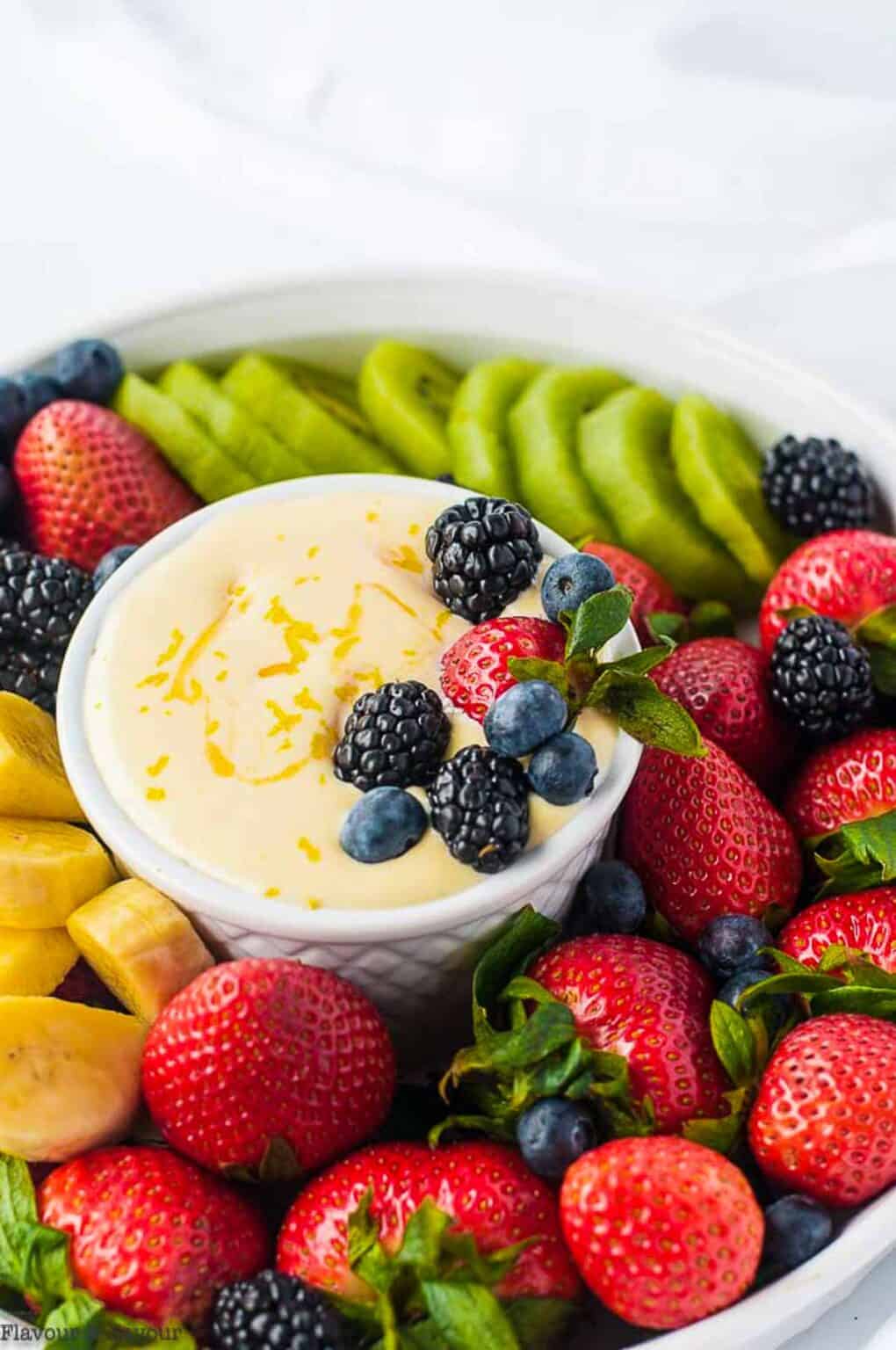 Easy Lemon Curd Fruit Dip - Flavour and Savour