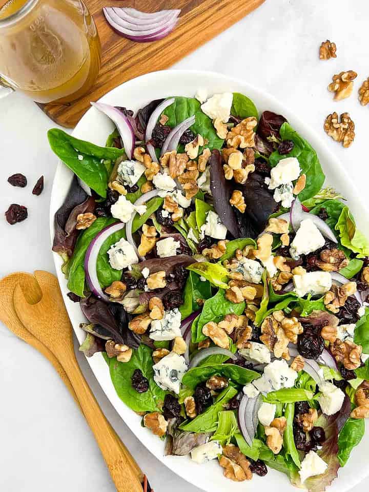 Blue Cheese and Walnut Salad with Cranberries - Flavour and Savour