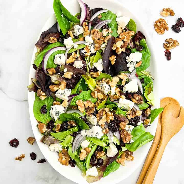 Blue Cheese and Walnut Salad with Cranberries - Flavour and Savour