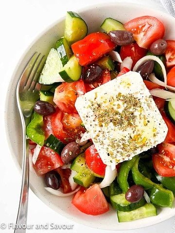 Traditional Greek Salad (Horiatiki) - Flavour And Savour