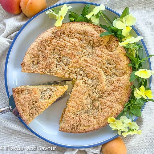 Flourless Apricot Almond Cake with Streusel - Flavour and Savour