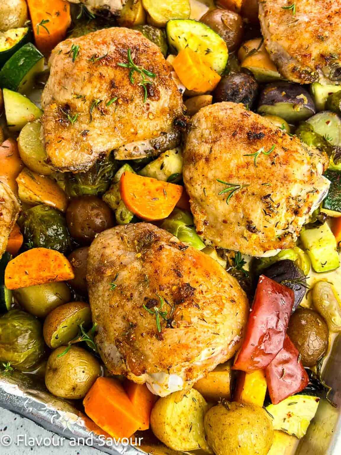 Sheet Pan Chicken and Roasted Harvest Vegetables - Flavour and Savour