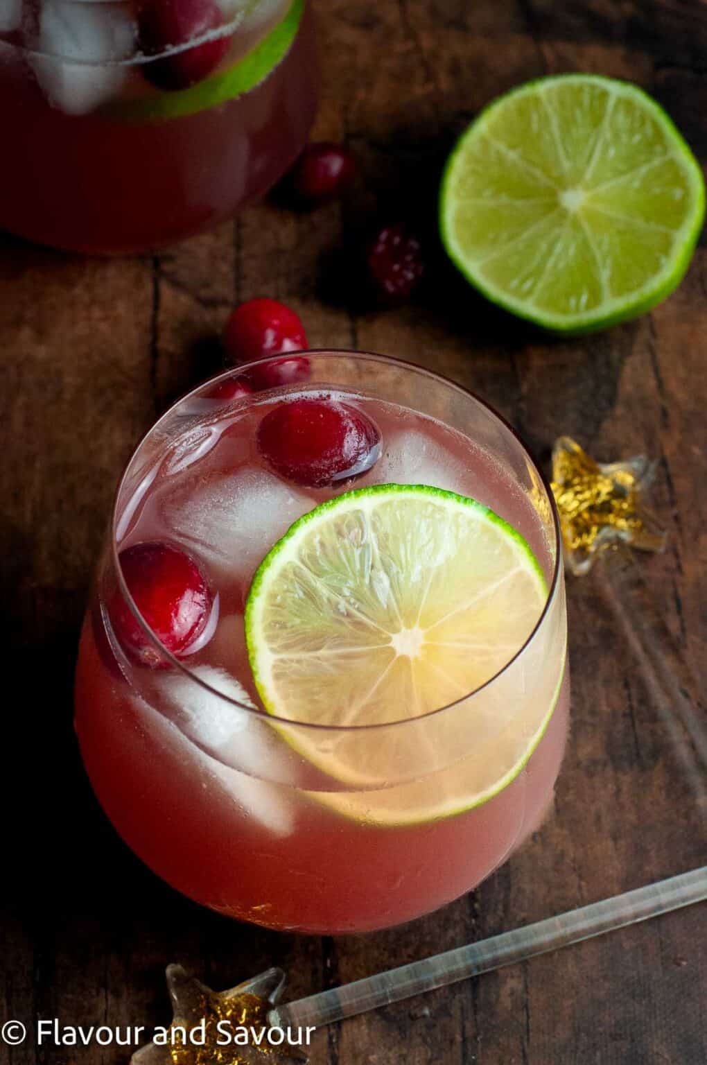 Sparkling Cranberry Pineapple Punch with Lime - Flavour and Savour