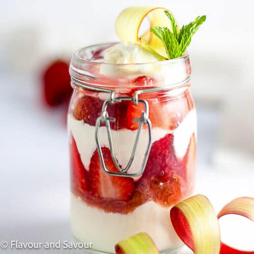 Strawberry Rhubarb Parfait With Yogurt - Flavour And Savour