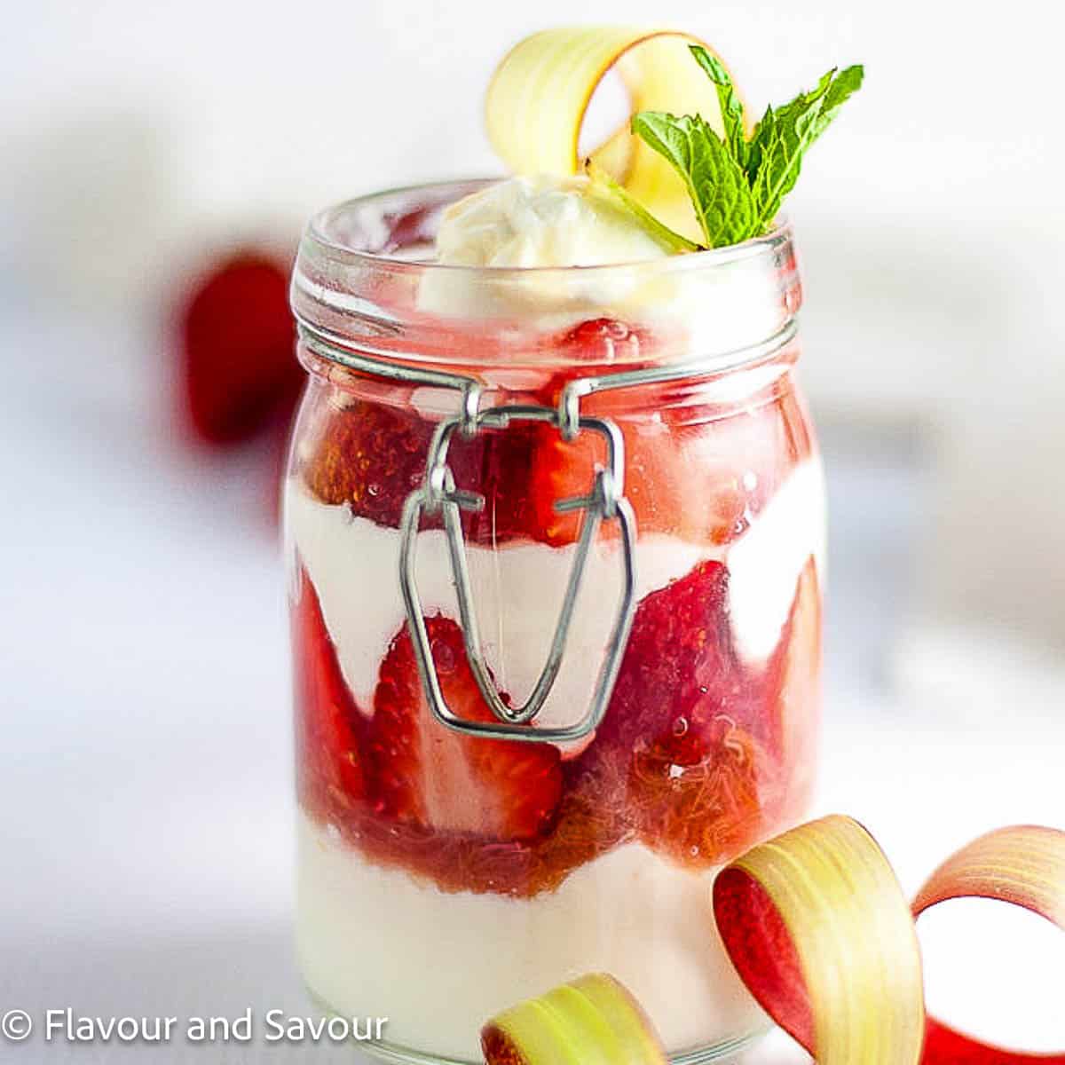 Strawberry Rhubarb Parfait with Yogurt - Flavour and Savour